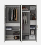 Kosmo Akira 4 Door Wardrobe in Pumic Grey Finish