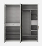 Kosmo Akira 4 Door Wardrobe in Pumic Grey Finish