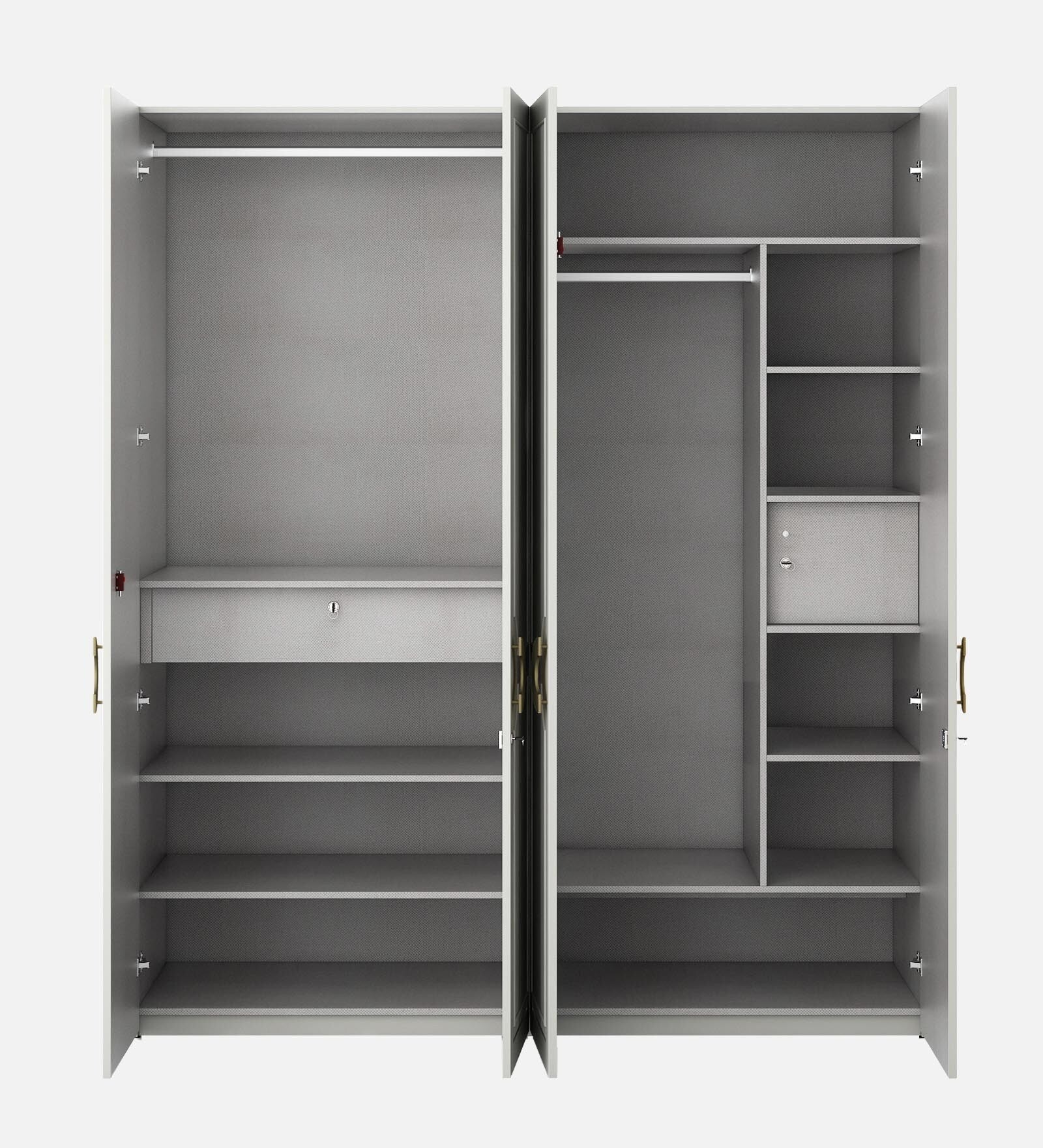 Kosmo Akira 4 Door Wardrobe in Pumic Grey Finish
