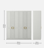 Kosmo Akira 4 Door Wardrobe in Pumic Grey Finish