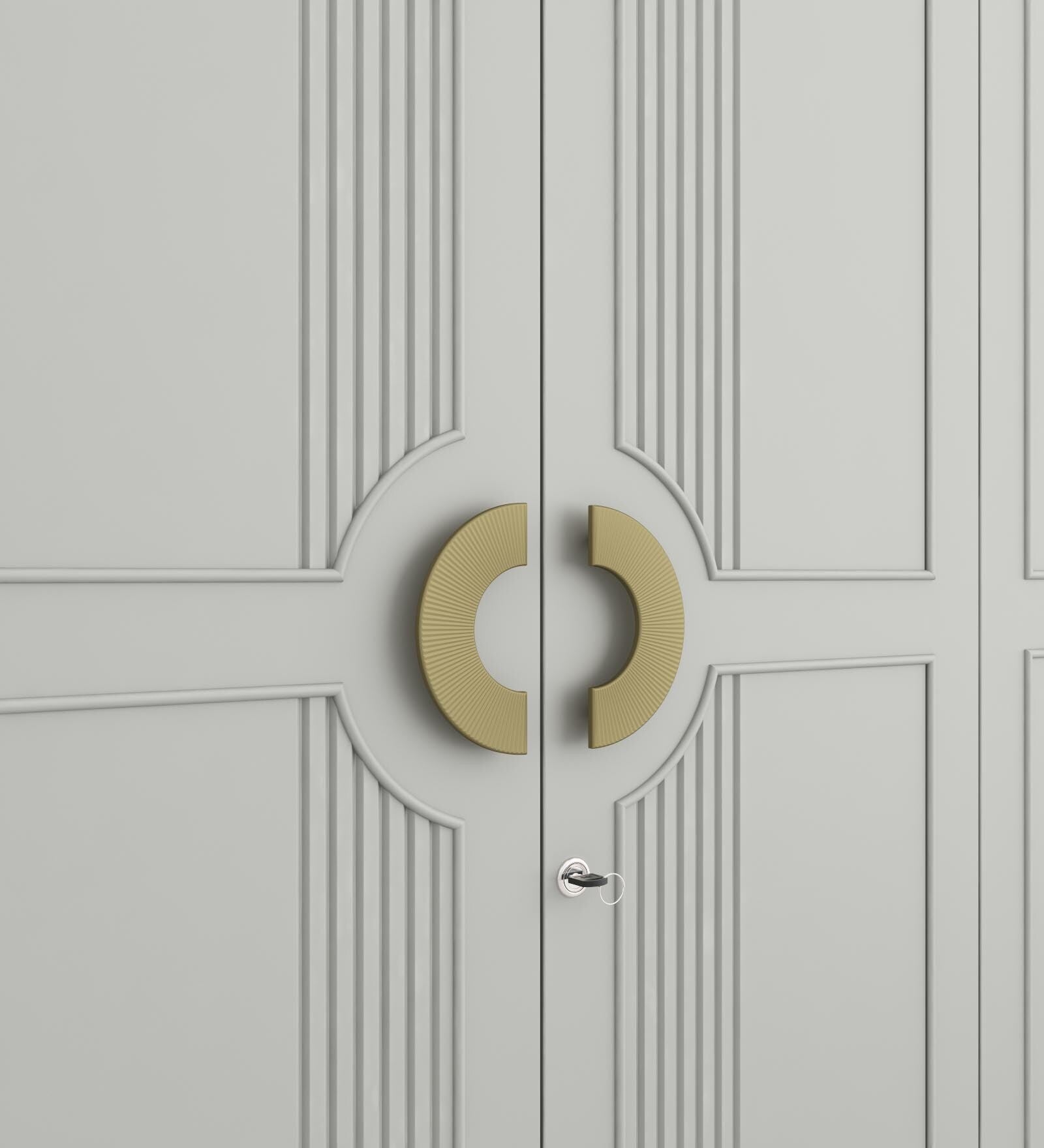 Kosmo Akira 4 Door Wardrobe in Pumic Grey Finish