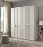 Kosmo Akira 4 Door Wardrobe in Pumic Grey Finish