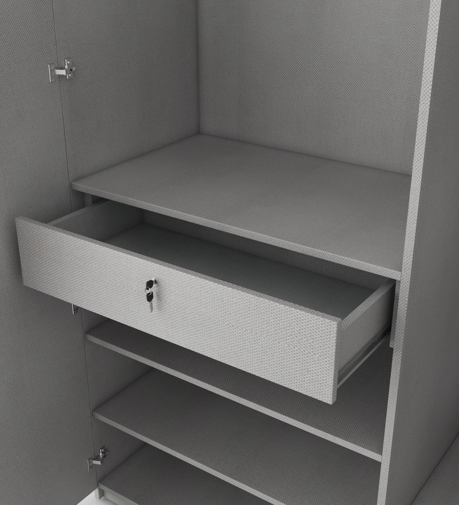 Kosmo Akira 4 Door Wardrobe in Pumic Grey Finish