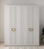 Kosmo Akira 4 Door Wardrobe in Pumic Grey Finish