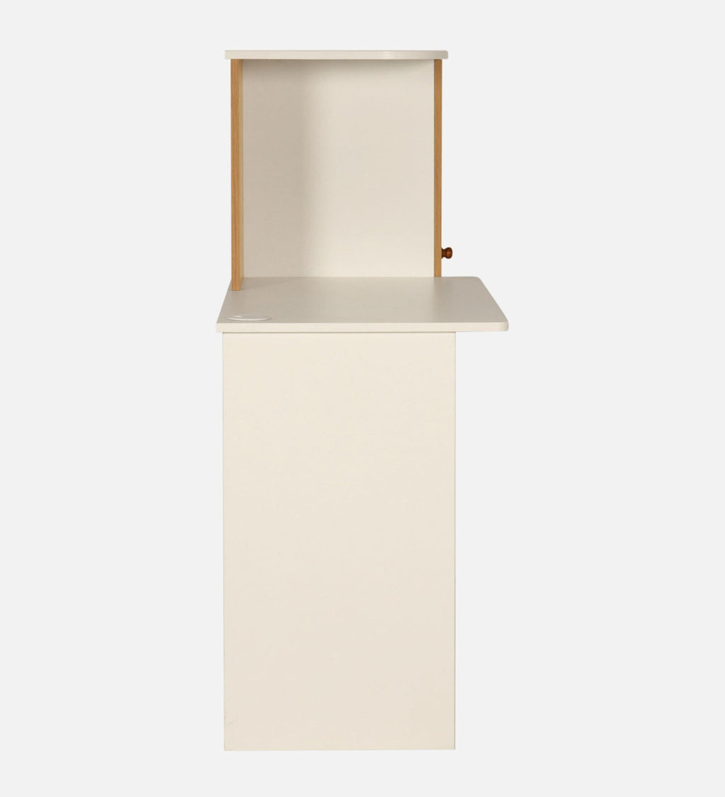 Maya Study Table In White & Teak Colour