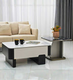 Seattle American Glass Top Coffee Table Set Of Two In White Finish