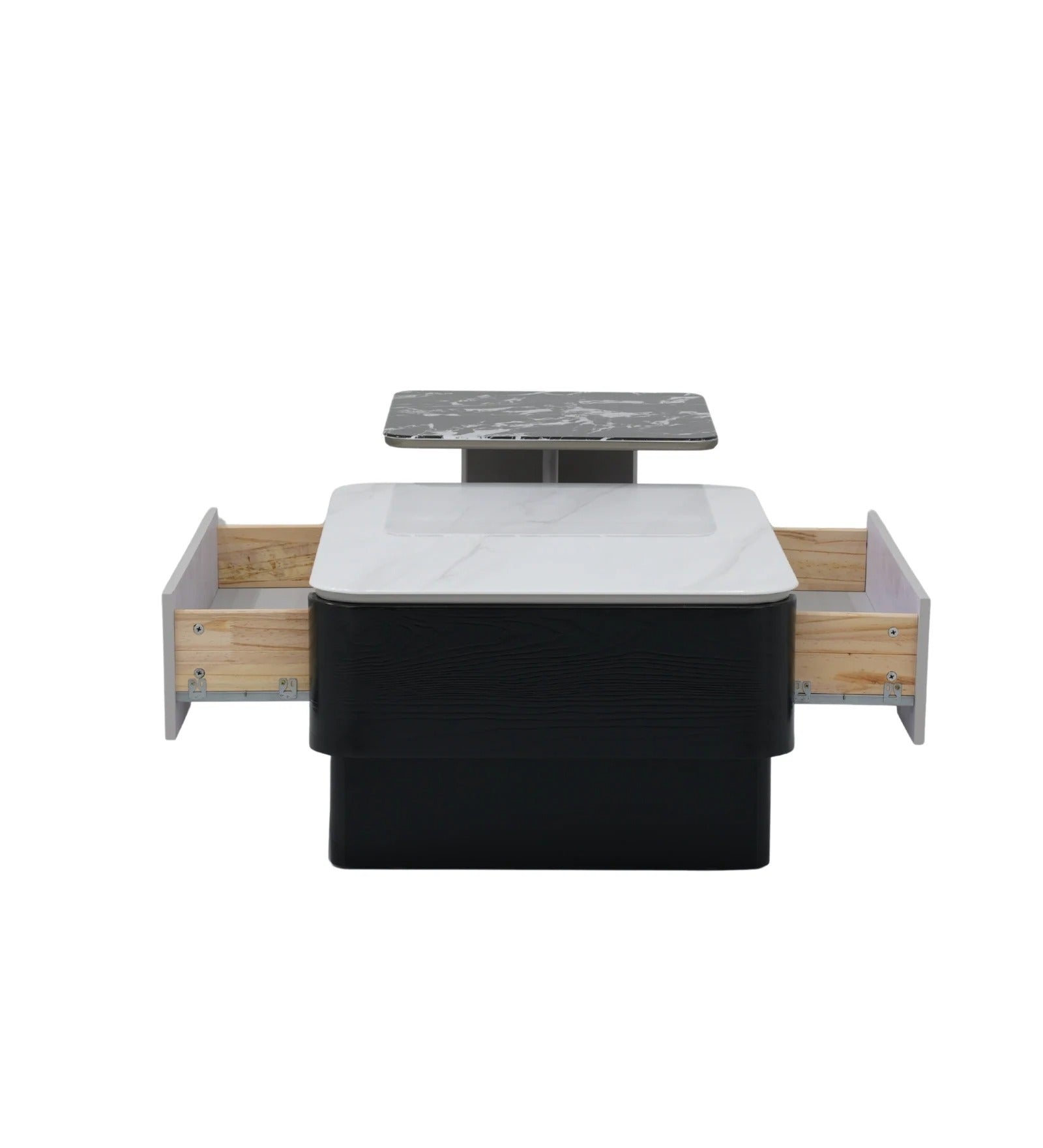 Seattle American Glass Top Coffee Table Set Of Two In White Finish