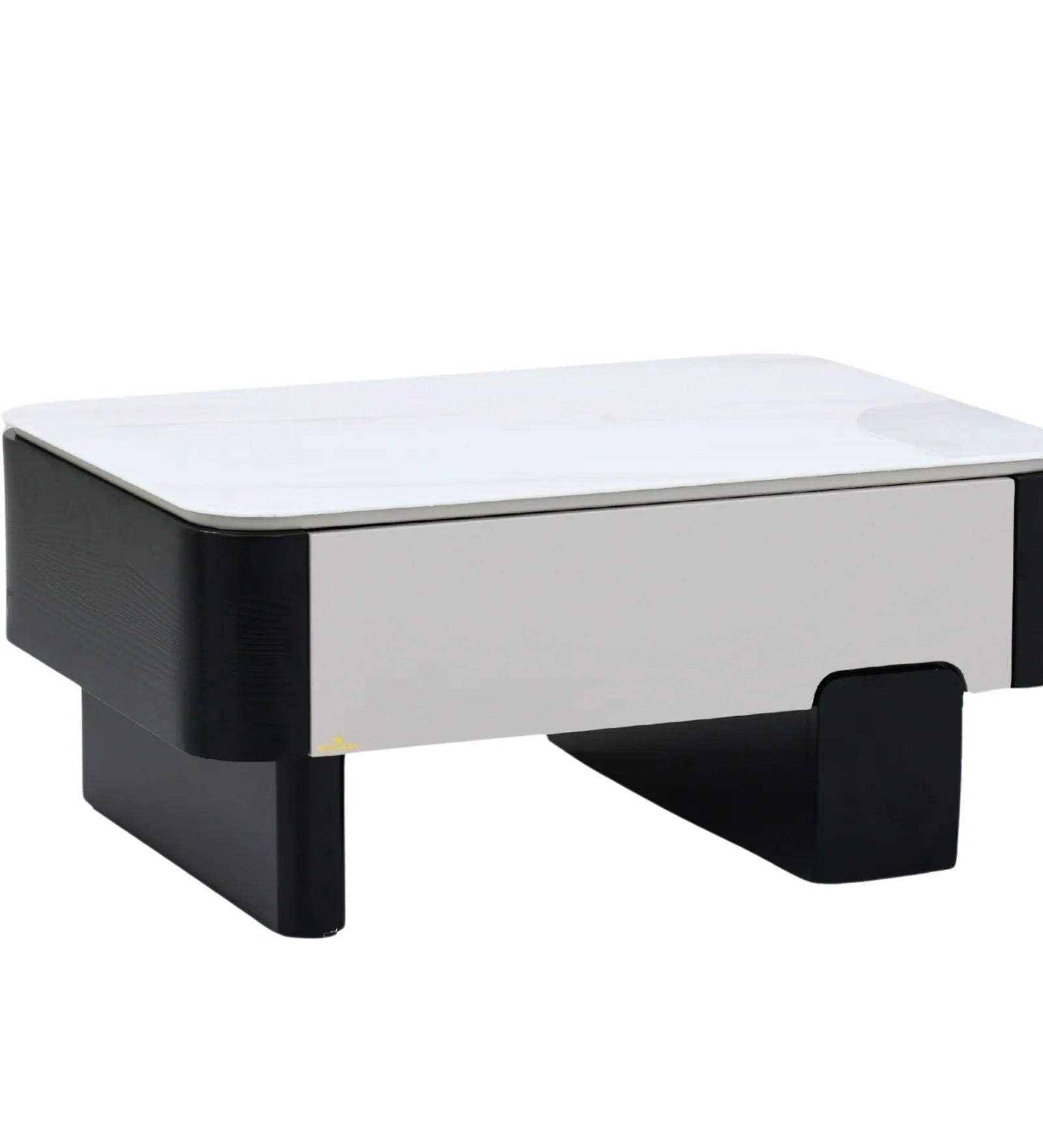 Seattle American Glass Top Coffee Table Set Of Two In White Finish
