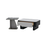 Seattle American Glass Top Coffee Table Set Of Two In White Finish