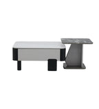 Seattle American Glass Top Coffee Table Set Of Two In White Finish