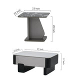 Seattle American Glass Top Coffee Table Set Of Two In White Finish
