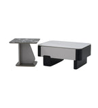 Seattle American Glass Top Coffee Table Set Of Two In White Finish