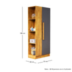 Wooden Almirah 1 Door Wardrobe With Hanging Space