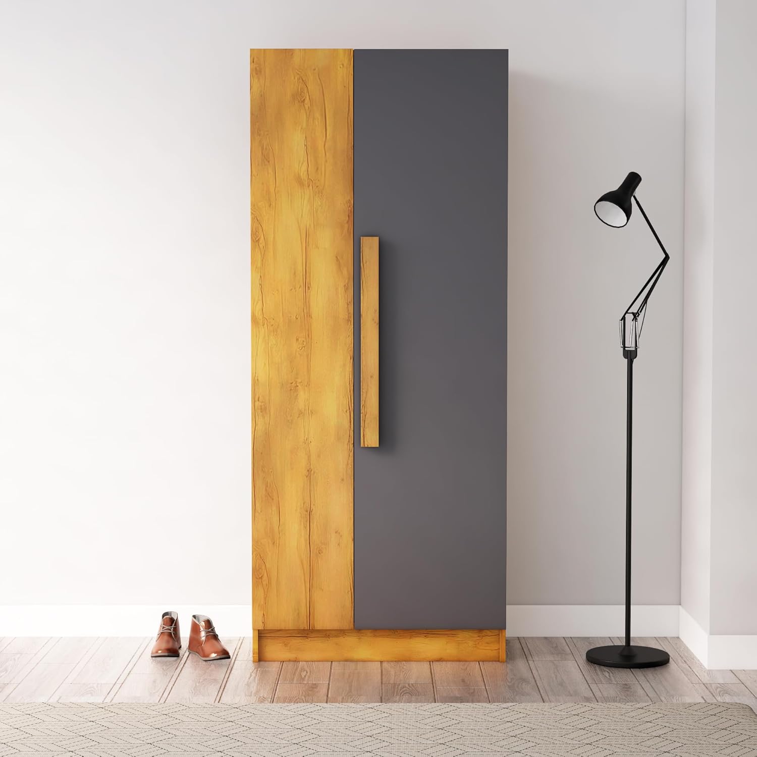 Wooden Almirah 1 Door Wardrobe With Hanging Space