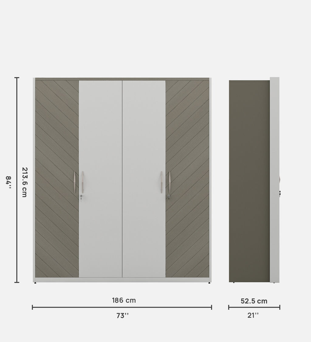 Kosmo Alaska 4 Door Wardrobe High Gloss White