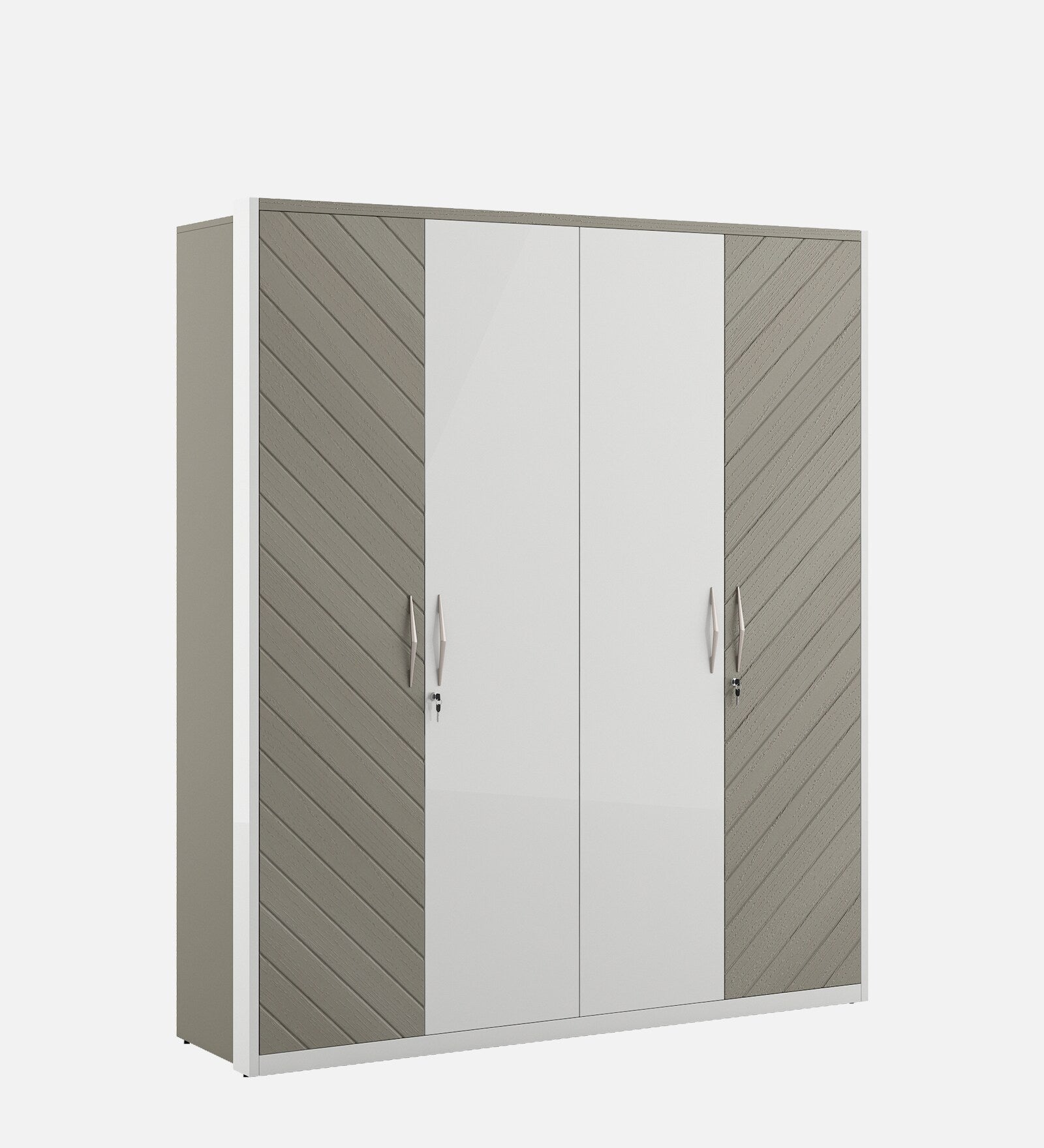 Kosmo Alaska 4 Door Wardrobe High Gloss White