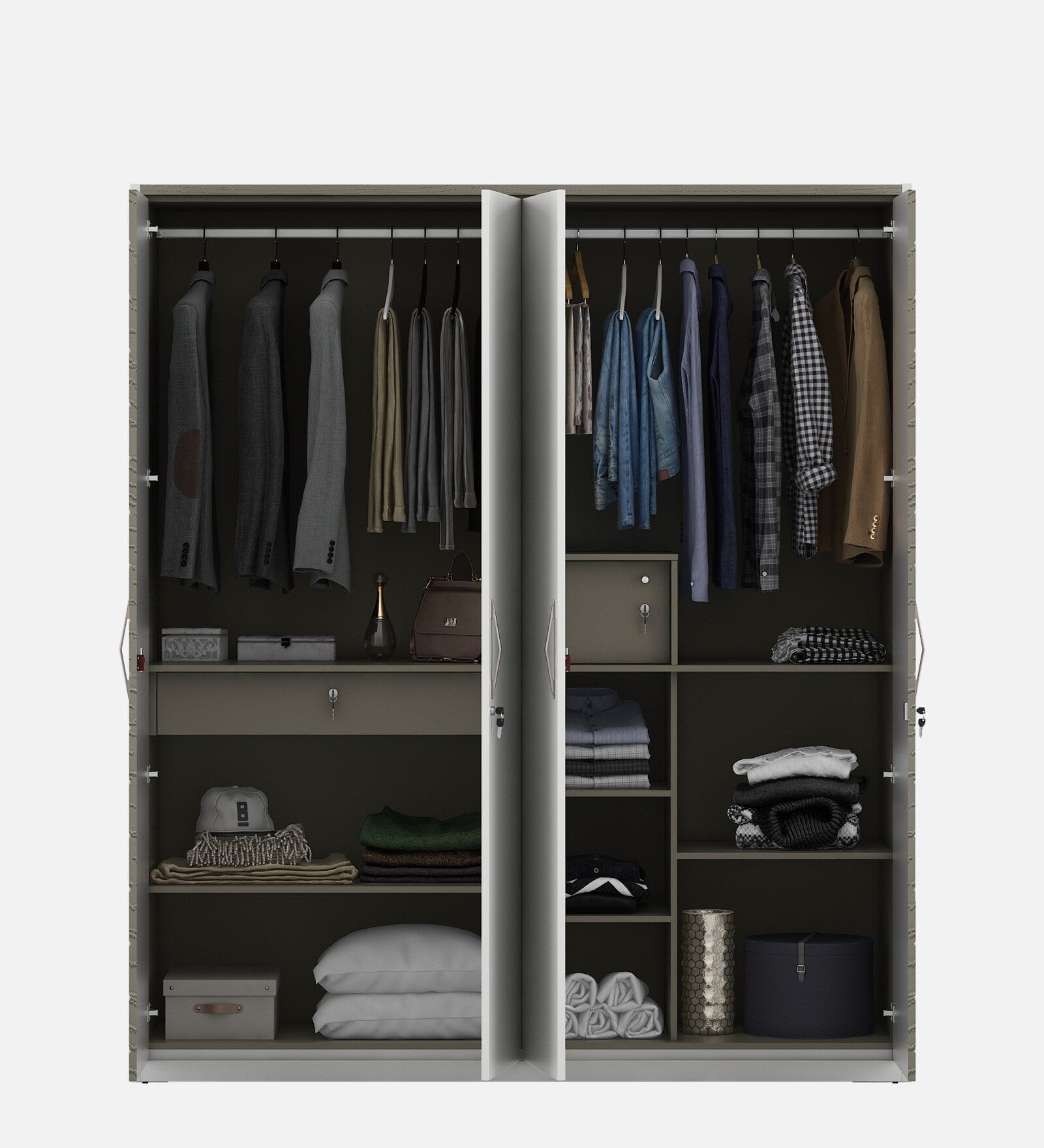 Kosmo Alaska 4 Door Wardrobe High Gloss White