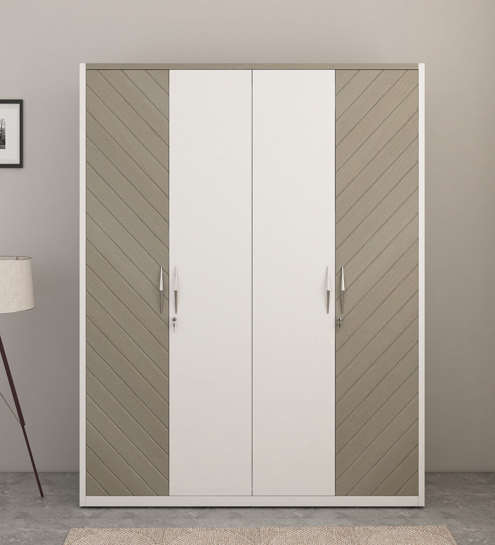 Kosmo Alaska 4 Door Wardrobe High Gloss White