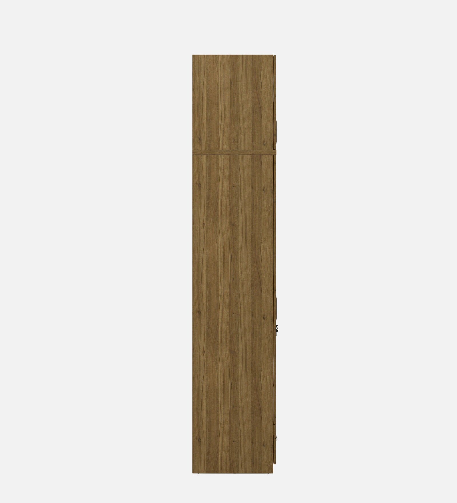 Kosmo Linden Solid Wood 4 Door Wardrobe With Loft In Natural Teak Finish With Locker & Drawer