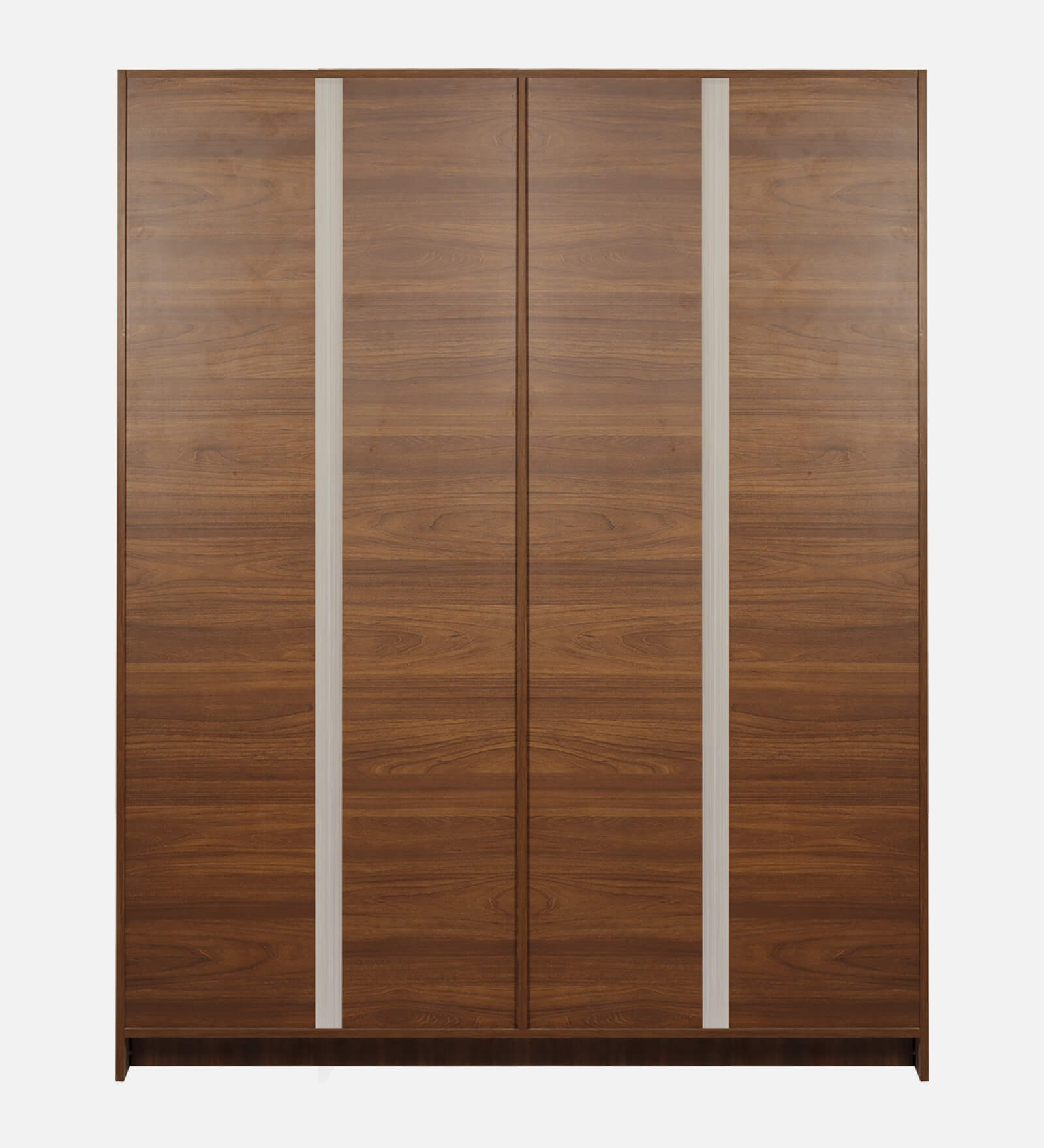 Maya 4 Door Wardrobe With Locker In Teak And White Finish With Mirror & Drawer