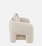 Urban Opulence Velvet Fabric Three-Seater Sofa In White Colour
