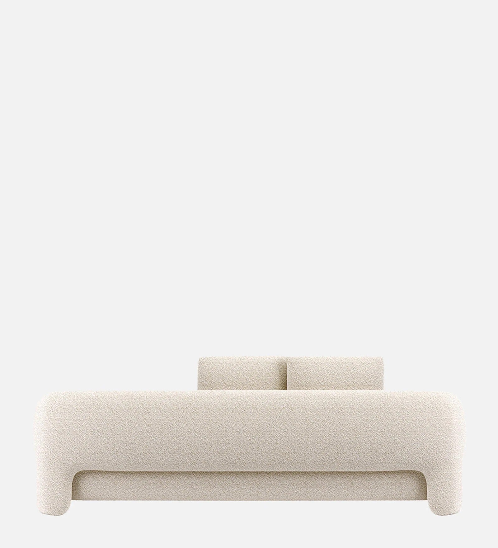 Urban Opulence Velvet Fabric Three-Seater Sofa In White Colour