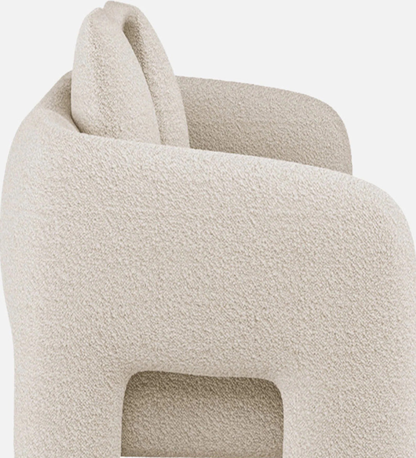 Urban Opulence Velvet Fabric Three-Seater Sofa In White Colour