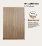 Opera 3 Door Wardrobe With Hidden Storage & Digital Lock In Light Walnut & Frosty White Colour