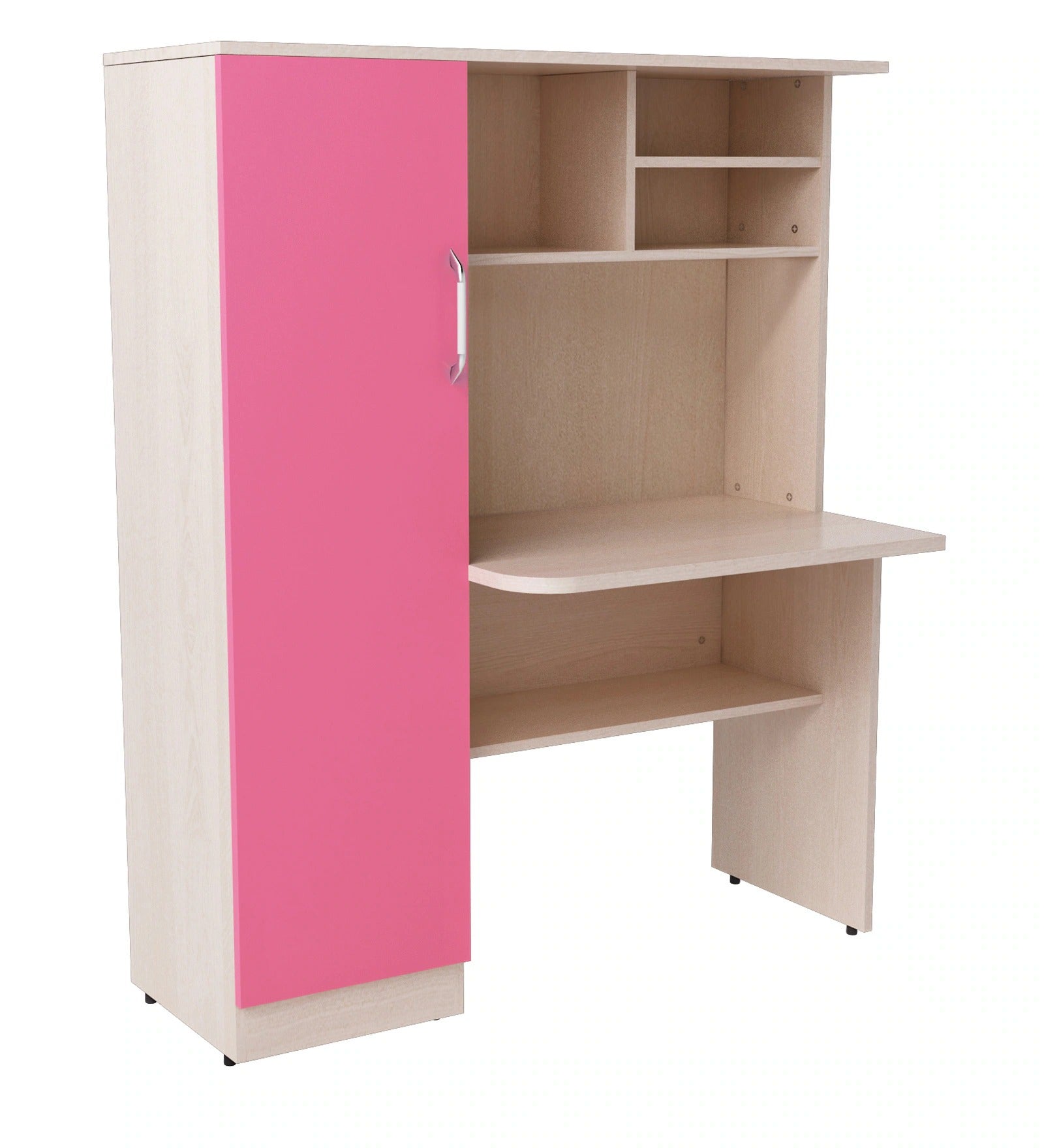 Boston Kids Study Table in Sandy Sawline & Pink Finish