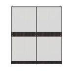 Cashmere Plus 4 Door Wardrobe with 4 Shelves, 2 Drawers, Mirror & 2 Hanging Areas (Wyoming Maple & Frappe)
