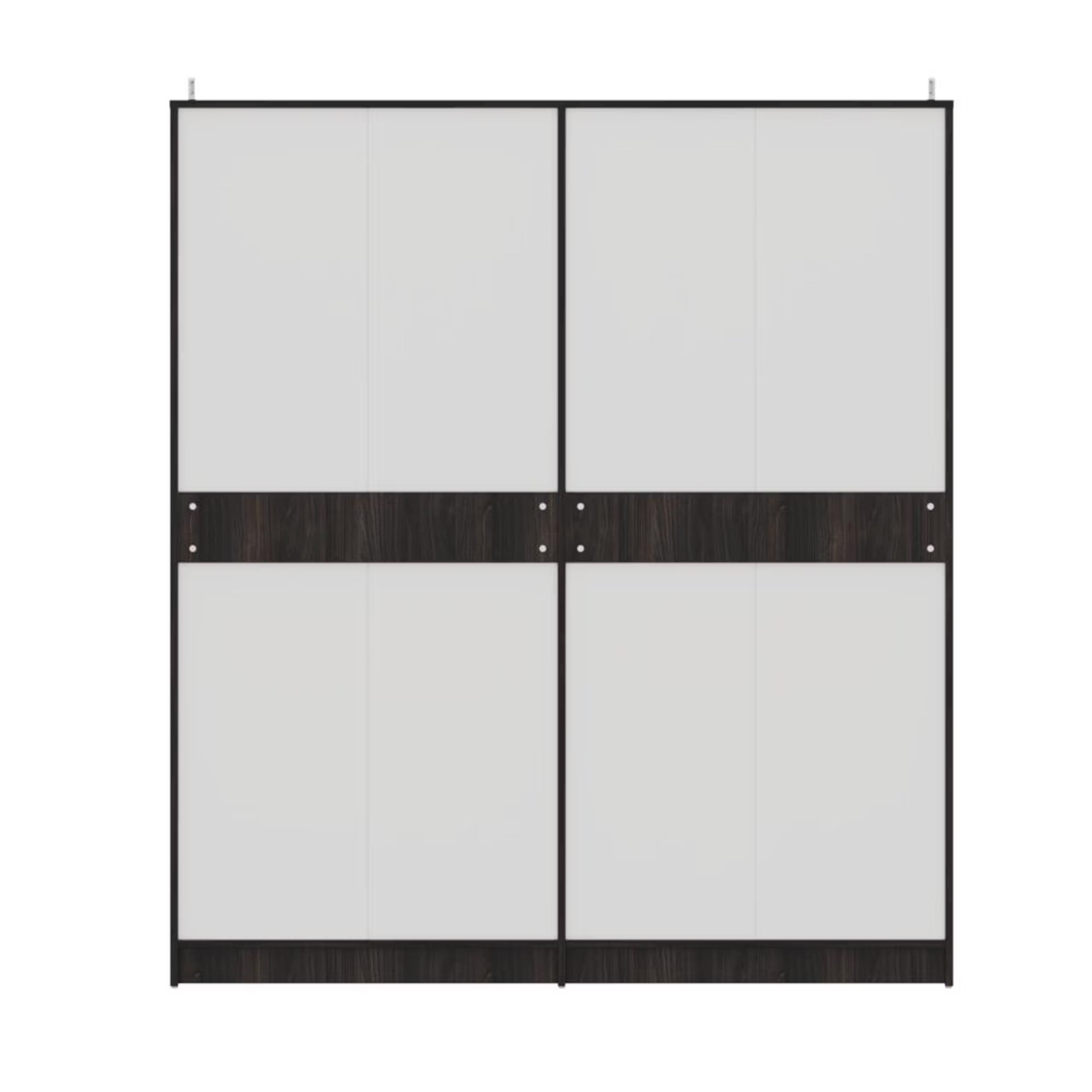Cashmere Plus 4 Door Wardrobe with 4 Shelves, 2 Drawers, Mirror & 2 Hanging Areas (Wyoming Maple & Frappe)