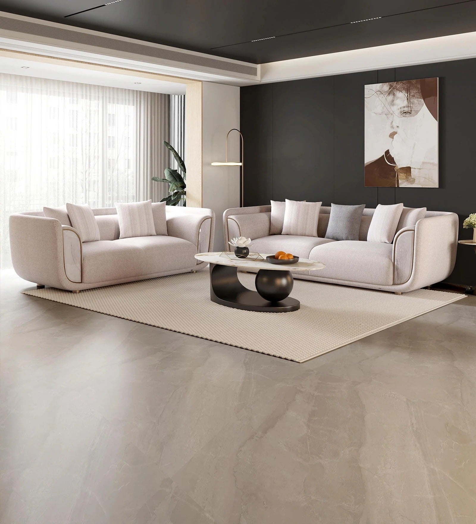 Astoria 3 Seater Sofas In Grey Color