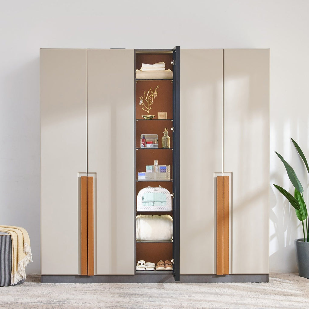 Tiffany 4-Door Wardrobe - Beige