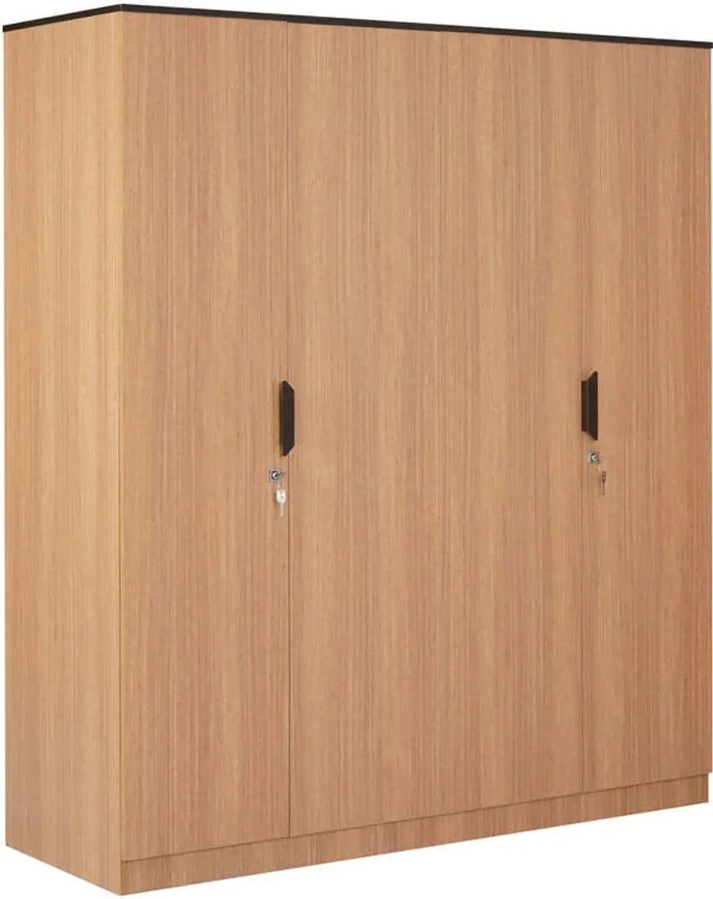 Nilkamal Milford Engineered Wood 4 Door Wardrobe (Finish Color - Teak, Knock Down)