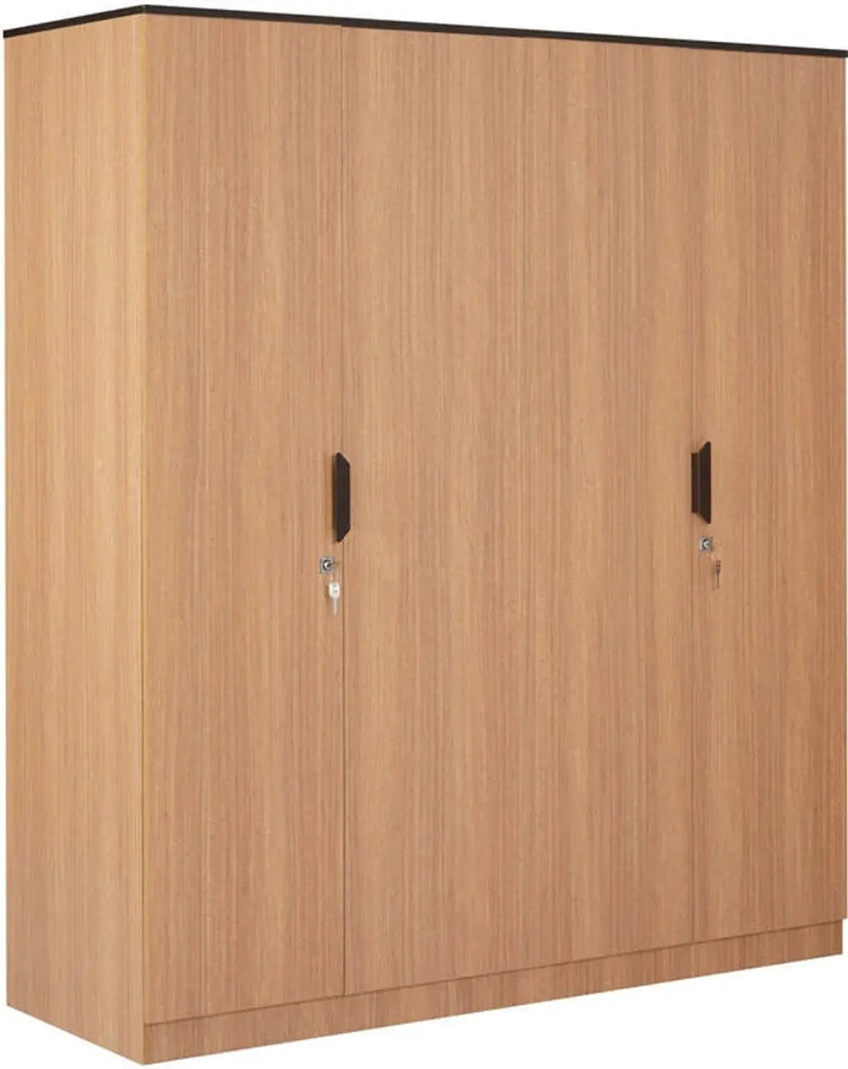 Nilkamal Milford Engineered Wood 4 Door Wardrobe (Finish Color - Teak, Knock Down)