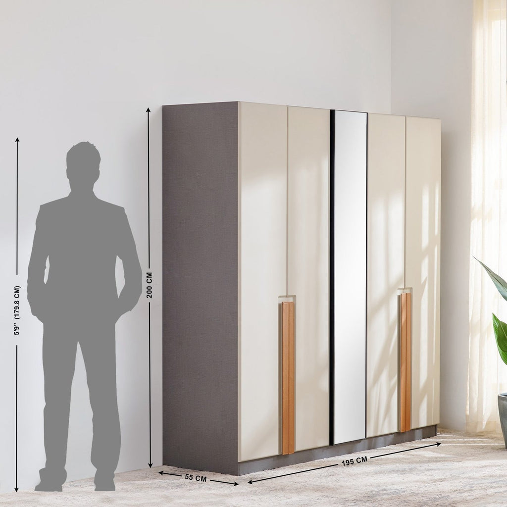Tiffany 4-Door Wardrobe - Beige