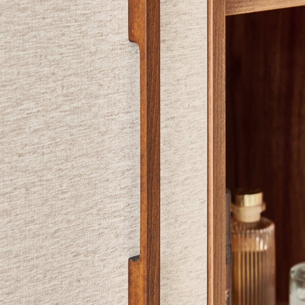 Shoji 2-Door Wardrobe with Curio - Brown