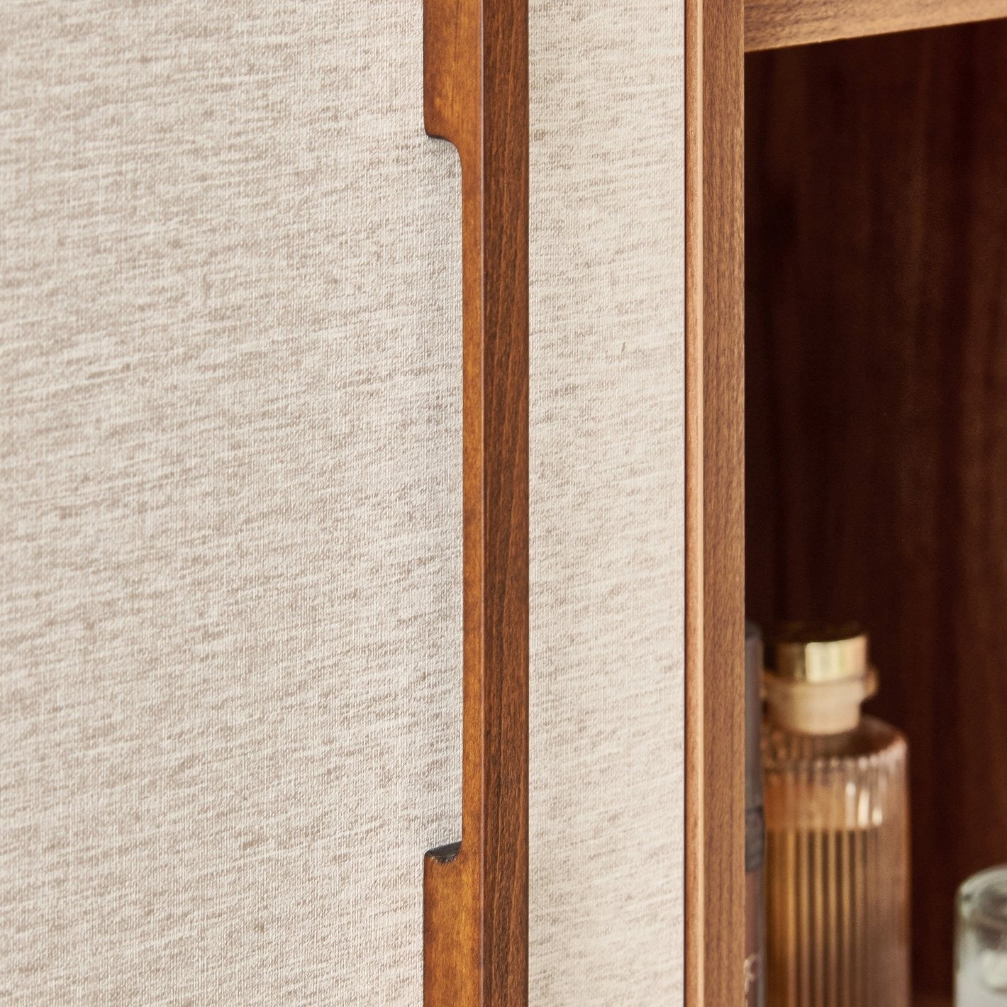Shoji 2-Door Wardrobe with Curio - Brown