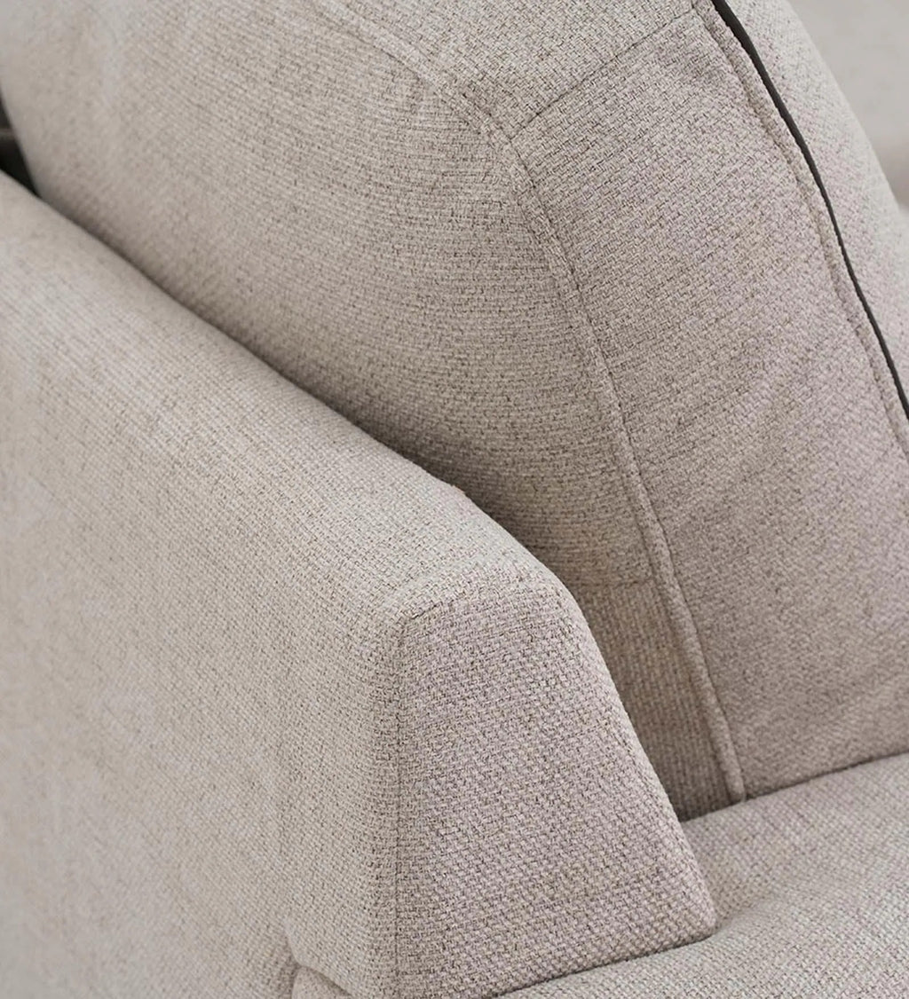 Naples Italian Fabric C Shape Corner Sofa In Grey Color