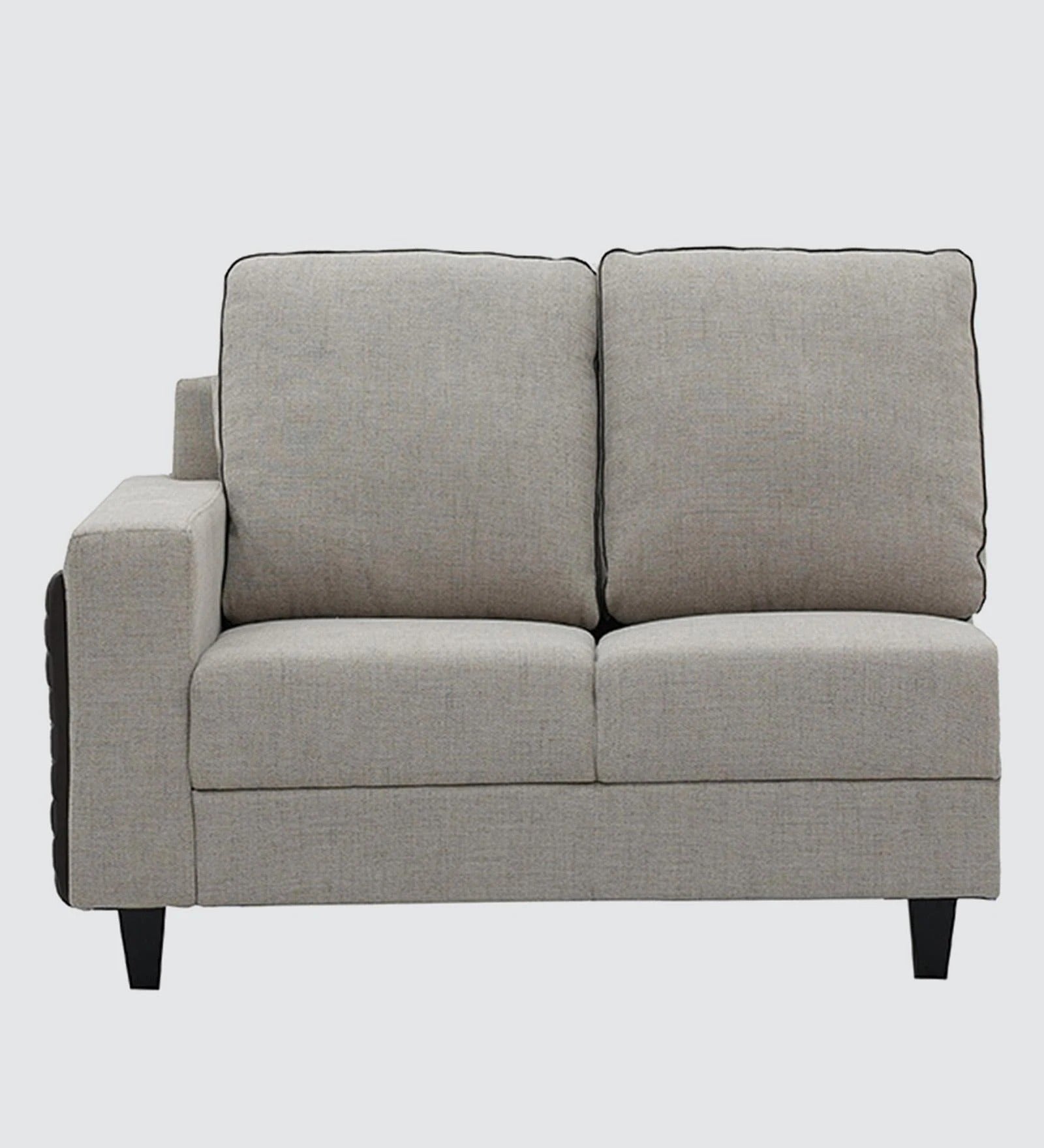 Naples Italian Fabric C Shape Corner Sofa In Grey Color
