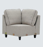 Naples Italian Fabric C Shape Corner Sofa In Grey Color