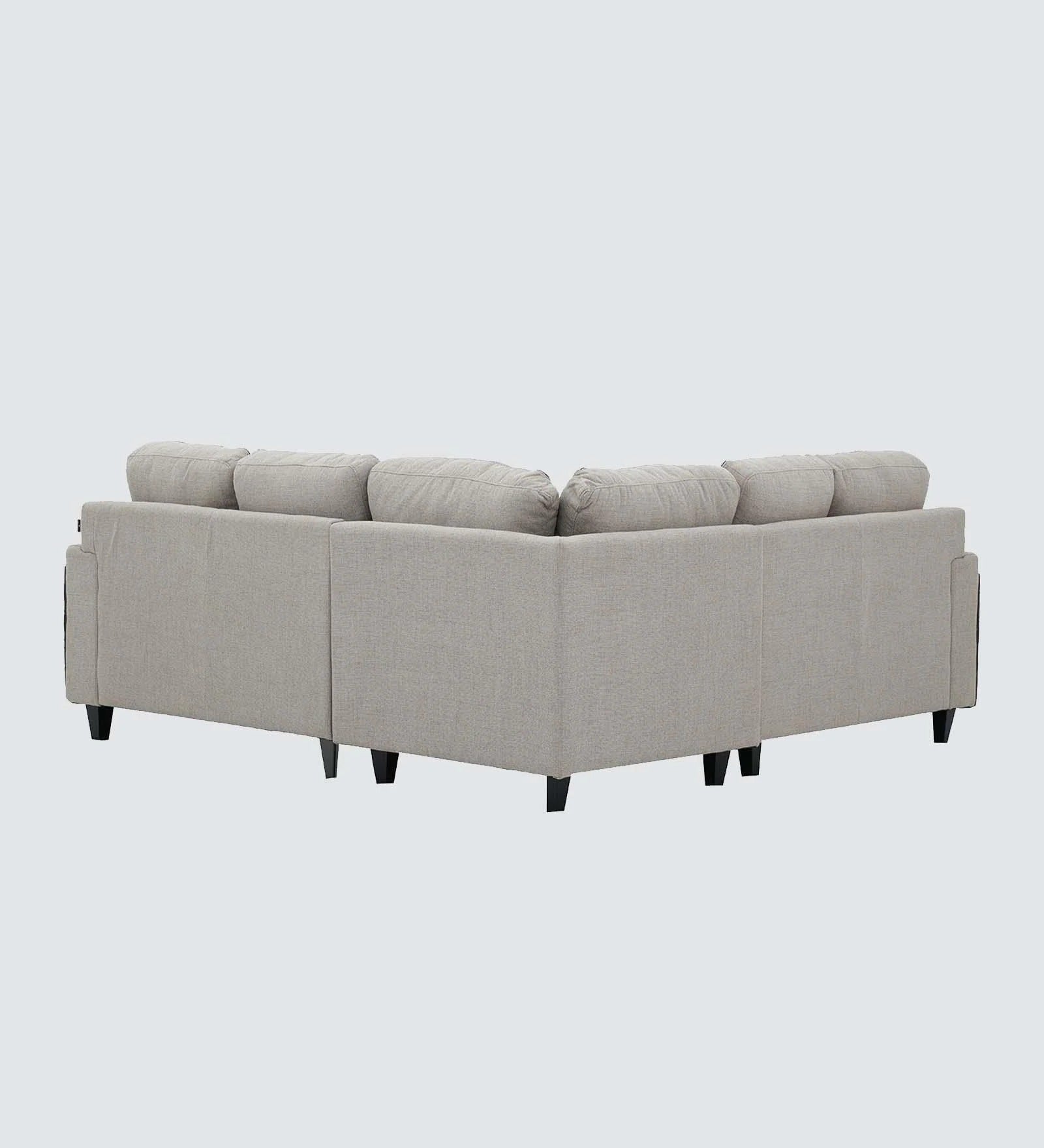 Naples Italian Fabric C Shape Corner Sofa In Grey Color
