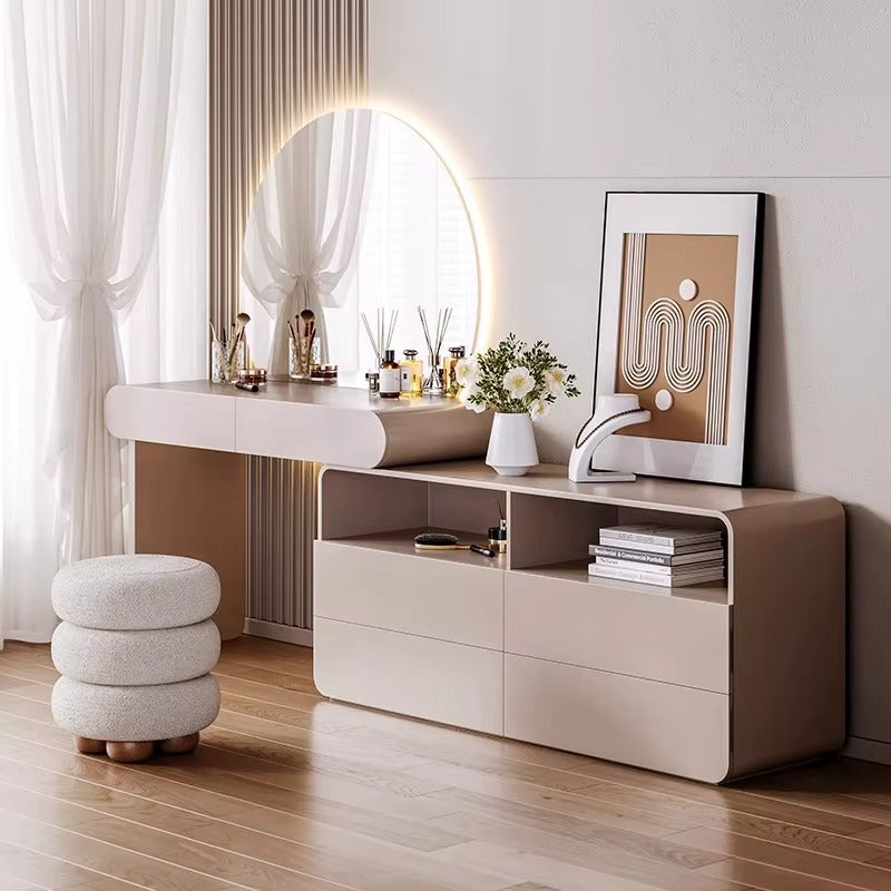 Light Luxury Dresser Storage Cabinet Bedroom High-end Cream Dressing Table Simple Modern Bedroom Dresser Table