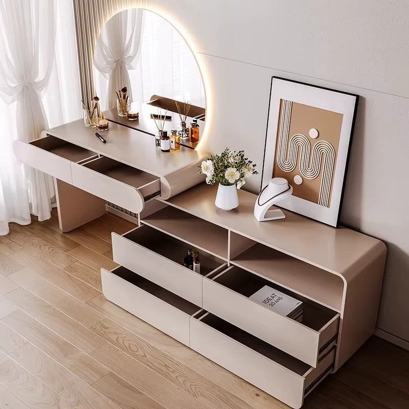 Light Luxury Dresser Storage Cabinet Bedroom High-end Cream Dressing Table Simple Modern Bedroom Dresser Table