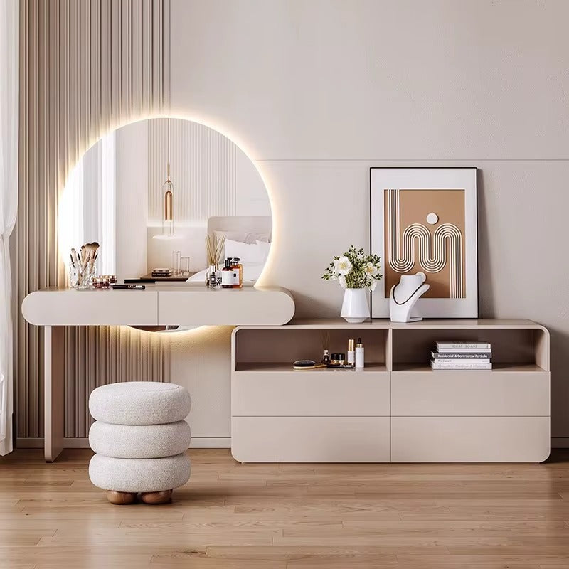 Light Luxury Dresser Storage Cabinet Bedroom High-end Cream Dressing Table Simple Modern Bedroom Dresser Table
