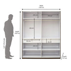 4 Door Wardrobe (Brown)