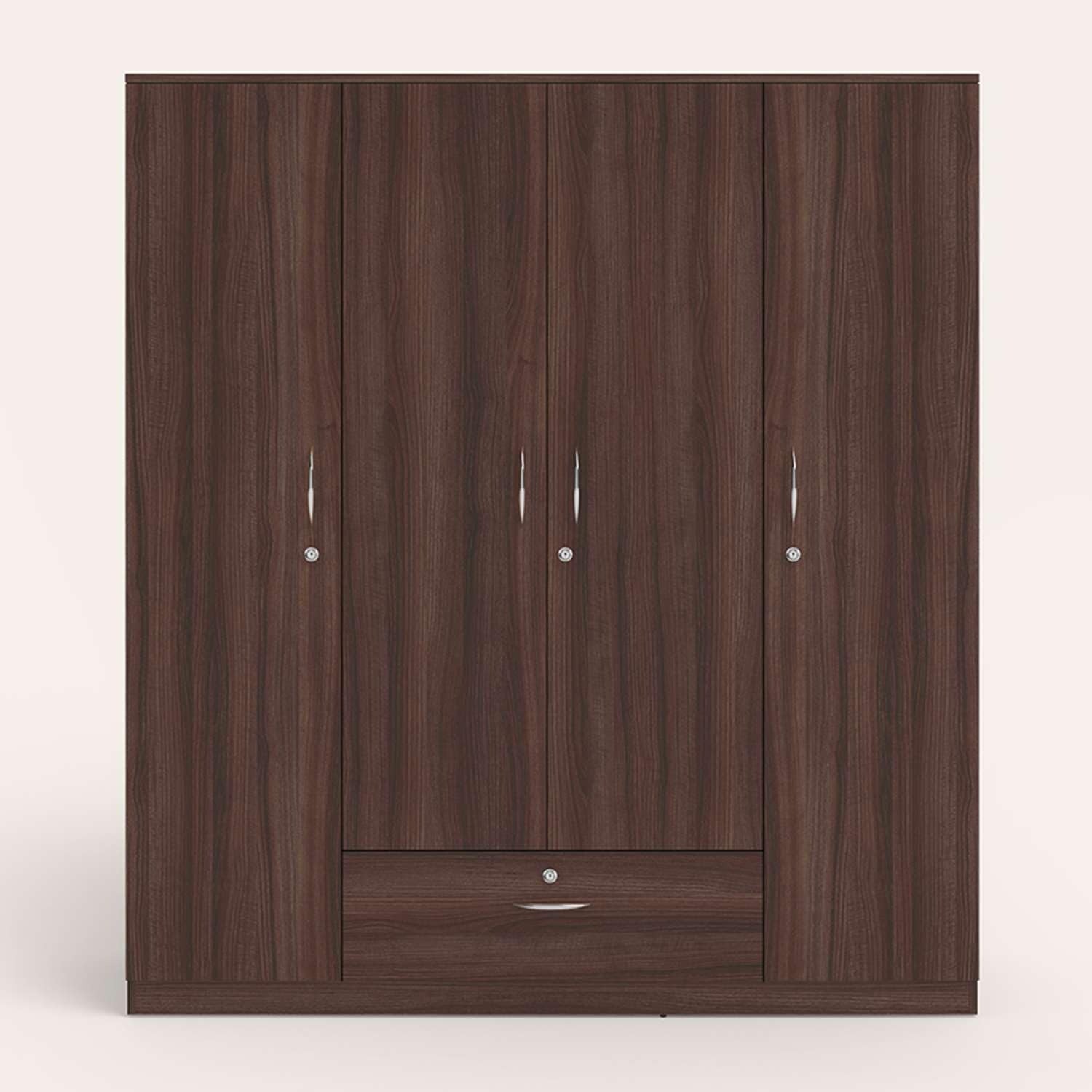 Modern Gold Touch Particle Wood  4 Door Almirah (Engineering Wood Wardrobe )