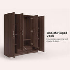 Modern Gold Touch Particle Wood  4 Door Almirah (Engineering Wood Wardrobe )