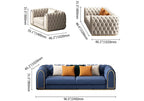 Arzo Modern Luxury Velvet Chesterfield Sofa Set
