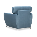 Elvis Velvet 1 Seater Sofa in Mineral Blue Color